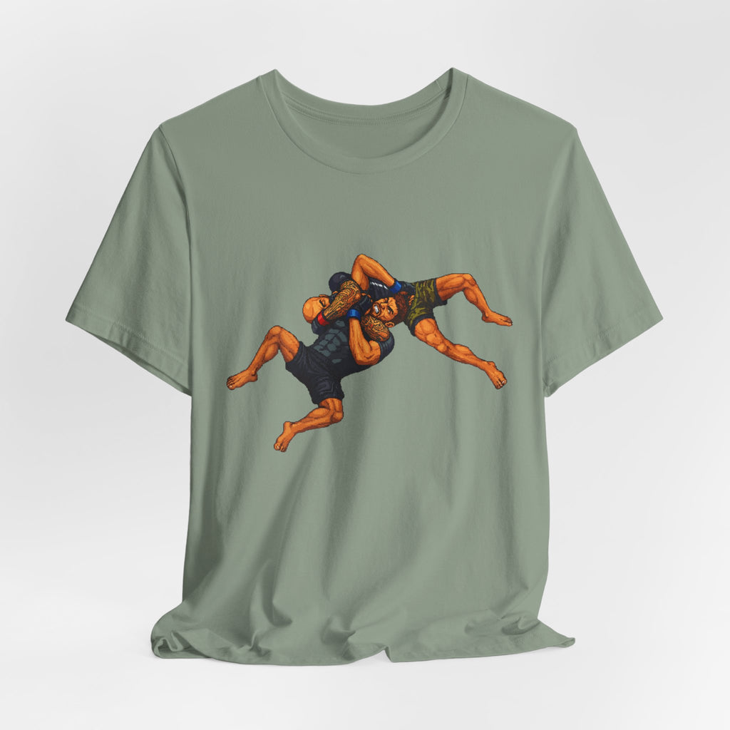 Wrestlers Grappling Illustration T-Shirt | Combat Sports Tee